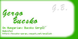 gergo bucsko business card